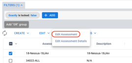 Edit Assessment - Select Assessment